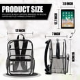 thumbnail image 5 of JPACK Clear Backpack – Transparent Bookbag for Adults and Teens | School, Work, Travel, Stadiums (Black), 5 of 14