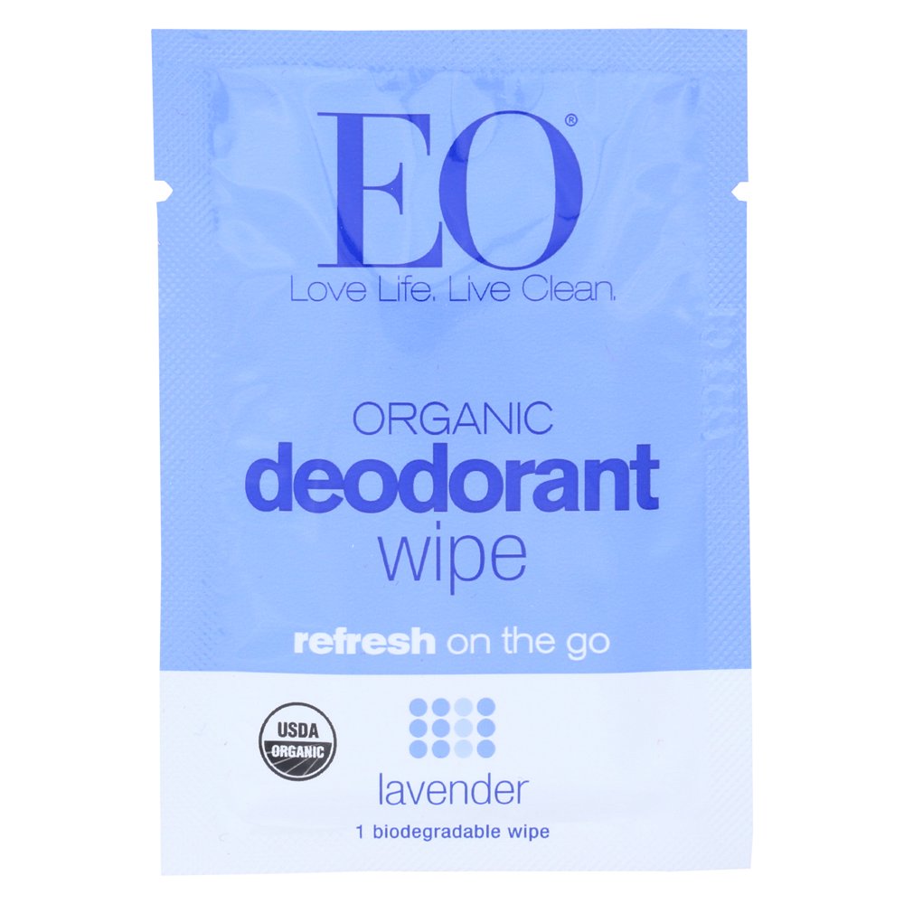 EO Organic Deodorant Wipes Lavender Case of 24 1 Each Walmart