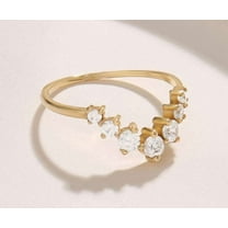 vylahjewellery Round Cut 1.50 CT Moissanite Diamond Ring 4 Prong V Shaped Engagement Ring Gift for Her