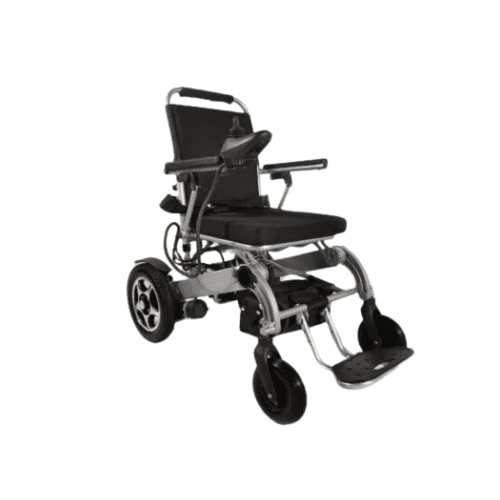 HD Professional Motorized Folding Electric Wheelchair Silver for Adult Seniors, Lightweight Foldable Design, Power Mobility Chair with Long Range and Strong Aluminum Frame