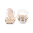 thumbnail image 5 of BLISSFUL STEP Pleated Clear Strap Block Heel Slide Sandals for Women, 5 of 5