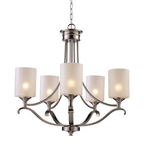 Trans Globe 70665 BN Ballard Five Light Chandelier