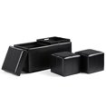 thumbnail image 2 of Atlin Designs 35" Wide Rectangle Contemporary Faux Leather 5 Piece Storage Upholstered Ottoman, Footrest Stool, Coffee Table with 2 Serving Trays, for The Living Room, Bedroom, in Black, 2 of 2