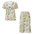 thumbnail image 5 of DISNIMO Flower Printed Women's Sleepwear Soft 2 Piece Pjs Set Comfy Lounge Short Sleeve Tops and Capri Pant Pajama for Summer, 4XL, 5 of 7