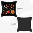 thumbnail image 6 of Set of 2 Decorative Throw Pillow Covers 18x18in - Vibrant Fruits & Vegetables Design on Black Background for Couch Bed Car, 6 of 8