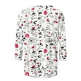 thumbnail image 5 of Teissuly Women's Fashion Printed T-shirt Mid-length 3/4 Sleeves Blouse Round Neck Casual Tops, 5 of 5