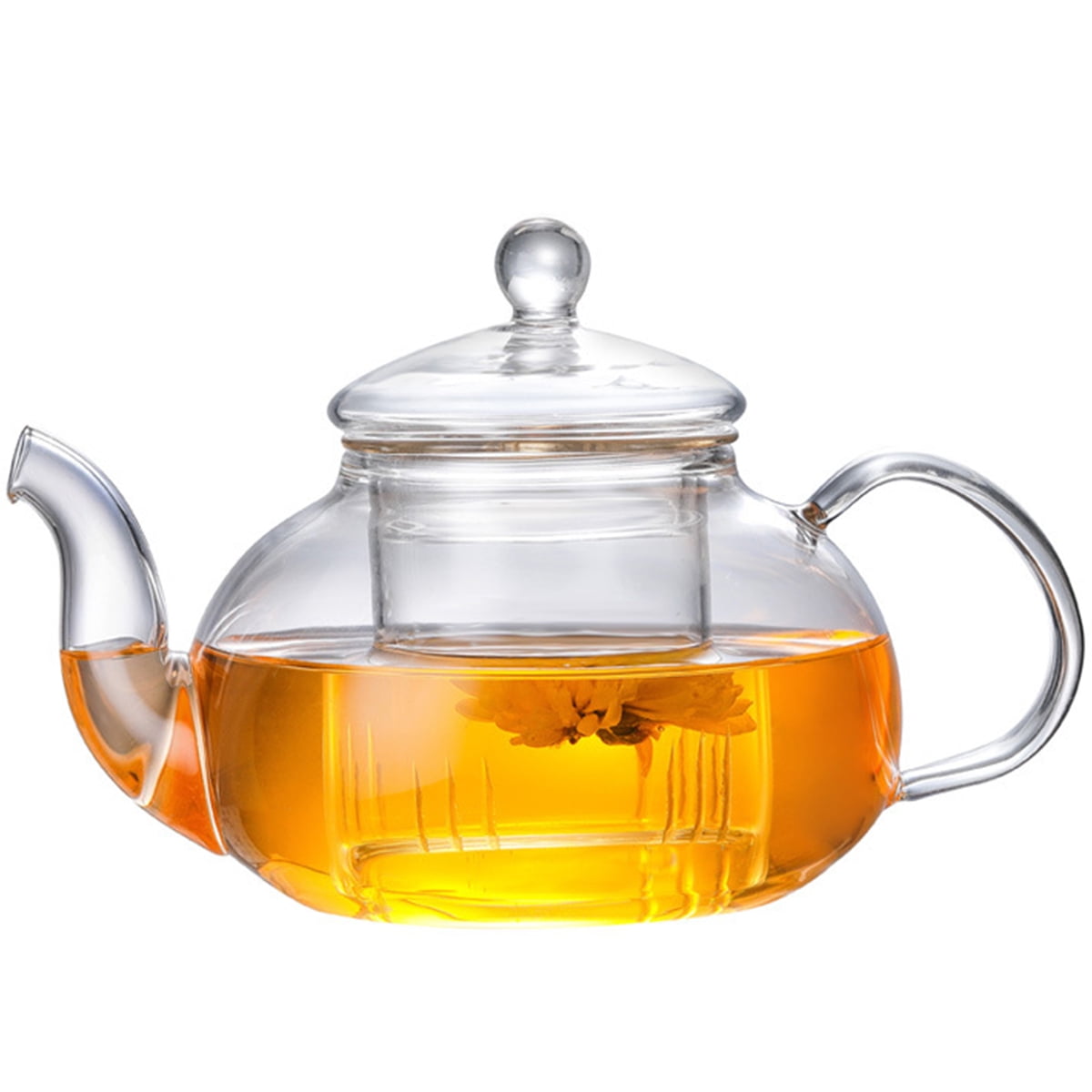 Heat Resistant Glass Teapot with Stainless Steel Strainer Filter Infuser Tea Pot 