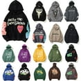 thumbnail image 4 of Unisex Lucky Me I See Ghosts Rapper Long Sleeve Sweatshirt Hip Pop Hooded Hoodie for Women, 4 of 4