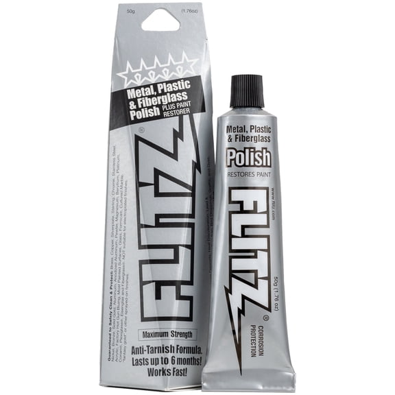 Flitz Metal Polish Paste - Multi-Purpose Cleaner and Polish for Aluminum, Brass, Copper, Chrome, Stainless Steel, Silver, Fiberglass and Plastic, 1.76 oz