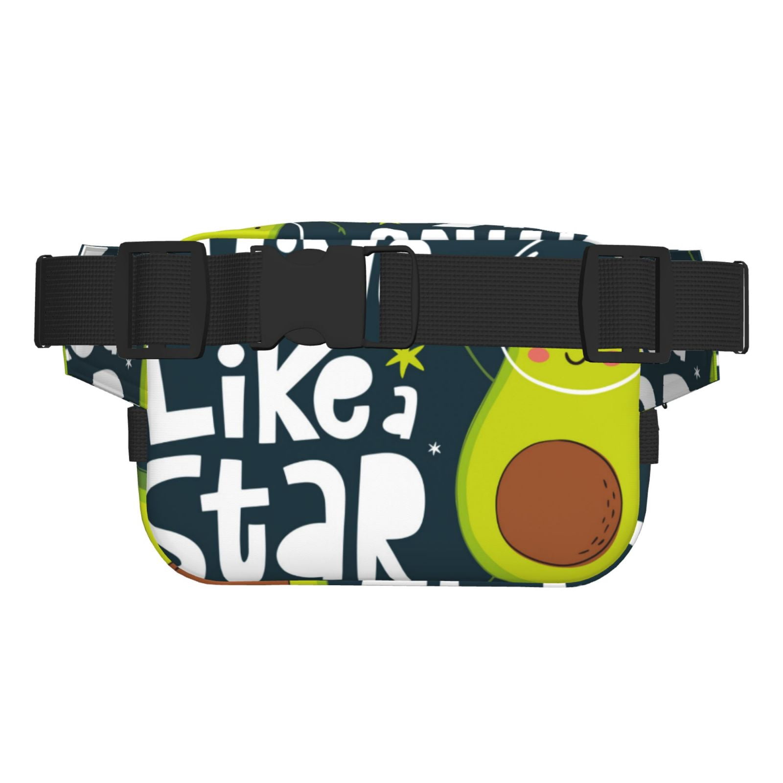 Picia Avocado in Space1 Print Square Double-Layer Waist Bag Mini Adjustable Waist Belt Bag Exercise Running Travel Hiking