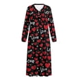 thumbnail image 4 of Xoenoiee Heart Love Print Nightgown for Women Holiday Sleepwear Long Nightshirt Valentine's Day Full Length Louge Dress V Neck Nightdress, XL, 4 of 7