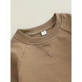 thumbnail image 3 of Zehjuhan Infant Baby Boy Solid Color Sweatshirt Top+Casual Pants Set 2PCS Fall Winter Outfits, 3 of 5
