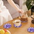thumbnail image 7 of Multi-Shape Mdf Cork Coaster 4 Pieces Of Anti-Slip, Anti-Wear And Anti-Fouling 3.9in Easy To Clean And Stable Structure Mediumpurple Moroccan Trellis Hand-Drawn Sketch_4 Round Shape, 7 of 7