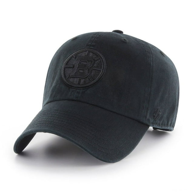 '47 Men's Boston Bruins Black On Black Clean Up Adjustable Hat - One Size