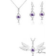 thumbnail image 2 of KATGI Fashion Angle's Heart Twisted Austrian Amethyst Crystal Pendant Necklace, 2 of 2