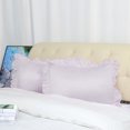 thumbnail image 2 of Unique Bargains 4-piece Satin Ruffled Edge Pillow Shams Lavender Gray Queen, 2 of 7