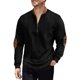 thumbnail image 4 of Blusa y camisa de manga larga con cuello alto para hombre, informal, de color liso, con cremallera, de manga larga y cuello alto, de poliéster., 4 of 7