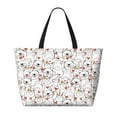 thumbnail image 2 of Pofeuu Cat Bear Rabbit Print Beach Bag,Waterproof Sandproof Beach Tote Bag, Large Capacity Foldable Beach Bags for Women, 2 of 7
