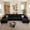 Black, variant on ODUWA 96" U-Shaped Modular Sectional Sofa with Ottoman,No Assembly Required,Deep Seat Corduroy Cloud Couch for Living Room & Bedroom,Blue
