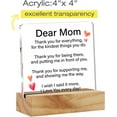 thumbnail image 2 of Mother Gift Mom Appreciation Gifts From Daughter Son, Dear Mom I Love You Every Day Desk Decor Acrylic Desk Plaque Sign With Wood Stand Home Office Desk Sign Keepsake Present, 2 of 5