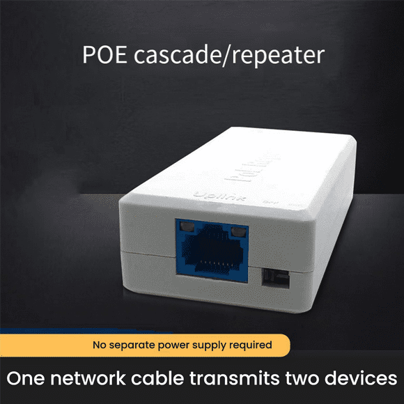 2X 2 Port POE Repeater 10/100Mbps 1 to 2 Poe Extender with IEEE802.3Af/At 48V for Poe Switch NVR IP Camera AP Parts