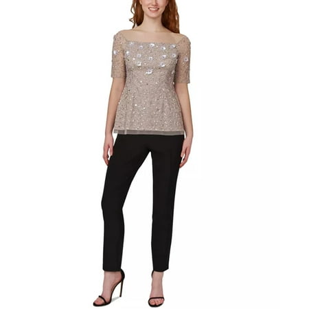 Adrianna Papell Beaded Off-The-Shoulder Top