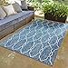 thumbnail image 3 of Unique Loom Outdoor Trellis Collection Area Rug - Links Trellis (9' x 12' Rectangle, Blue/ Ivory), 3 of 4