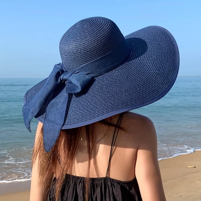 Kiibsot Beach Hats for Women Big Straw Wide Brim Summer Hat  display picture 1