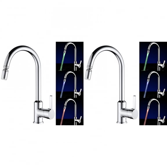 HIBIBUD 2 Pcs Chrome Kitchen Faucet with Pull Down Sprayer,Single Handle Kitchen Sink Faucet with Pull Out Sprayer,Stainless Steel