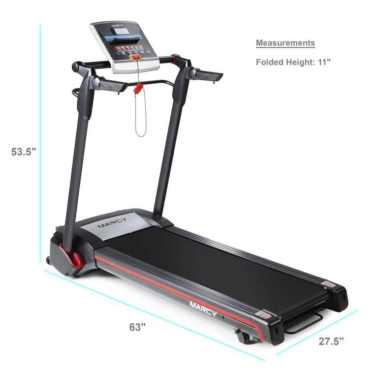 Marcy Folding Electric Treadmill With LCD Display and Adjustable Handles