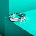 thumbnail image 5 of Three Moissanite Stones 0.2 Carat Moissanite Men's Wedding Ring, 925 Sterling Silver Engagement Band for Women, GRA Certified Jewelry Gift, 5 of 6