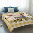 thumbnail image 4 of Pig Sunflowers Blanket Soft Cozy Warm Throw Blanket for Couch, Plush Fuzzy Flannel Fleece Blankets for Sofa, Yellow Floral Farmhouse Checkered Rustic Bed Blankets Lightweight Gifts for Women, 40"x50", 4 of 9