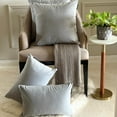 thumbnail image 5 of Light Gray Luxury Lumbar Pillow Cover 20"x26" | Pack of 2 Modern Velvet Oblong Pillow Cover Solid | Plain Solid Pillowcases for Bed, Couch & Sofa, Modern Home Décor - Light Gray Velvet Dream, 5 of 9
