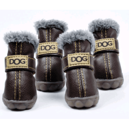 

Homeex Dog Thick Snow Boots Keep Warm Teddy Autumn And Winter VIP Shoes Dark coffee 5
