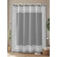 thumbnail image 4 of Shower Curtain Waterproof for Bathroom 72x72 Inch, Grey Key Pattern Bath Curtain for Bath Stalls and Tub Geometric Art Decorative Shower Curtains with Hooks, 4 of 8
