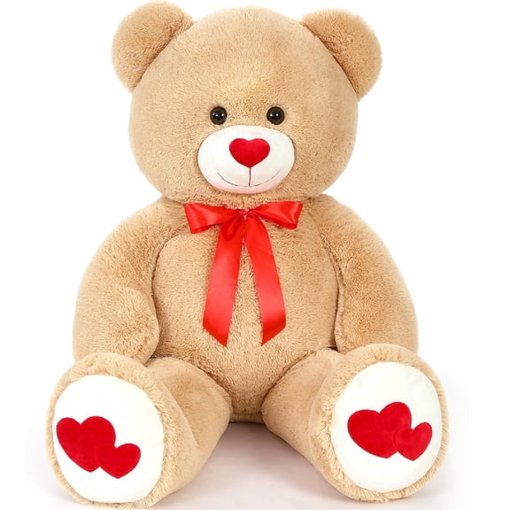 MaoGoLan 4ft Big Teddy Bear with Love Footprints 47"Giant Bear Plush Toys