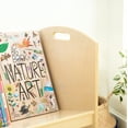 thumbnail image 4 of Guidecraft EdQ Kids Book Storage Cart - Natural: 2-Shelf Wooden Rolling Cart with Wheels for Classroom Organization | Kids Library Bookcase, 4 of 5