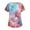 04# Blue, variant on Valentine Scrub Tops Women Fashion V Neck Short Sleeve Shirts Heart Graphic Tees Nursing Uniform with Pockets Multicolor 5XL