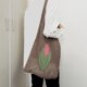 thumbnail image 5 of Bolso de mano portátil , tejido de malla suave grande estético para , chicas informales Marrón Hugo Bolso de mujer, 5 of 5