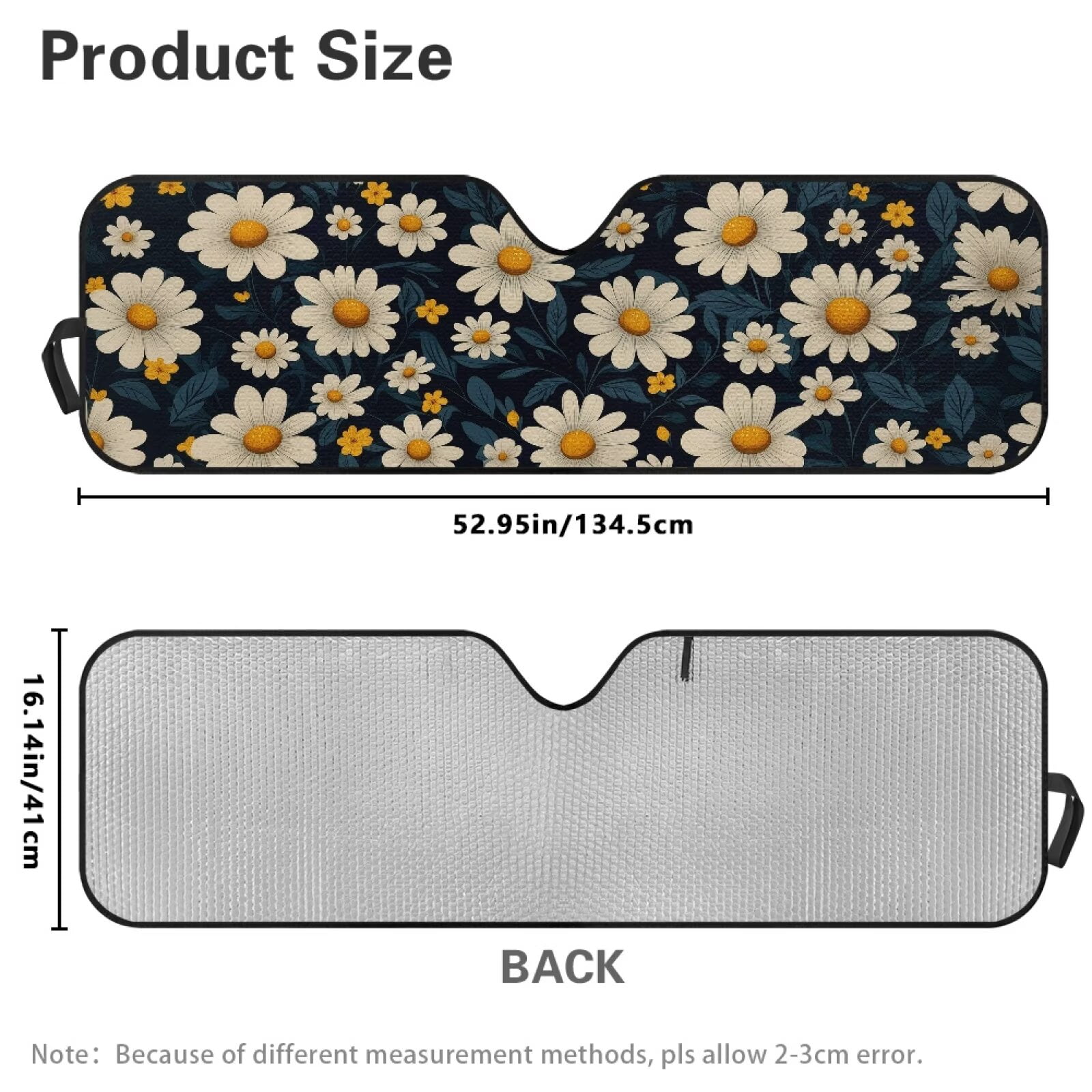 HUIACONG Bee Daisy Sunshade Windshield for Wrangler TJ JK Windshield Sunshade Visor Mat for Jeep Wrangler TJ JK JKU 1996-2018 Sun Shade Screen Accessories