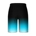 thumbnail image 3 of safuny Men's Swim Trunks Shorts Swimwear Bathing Pants Drawstring Casual Summer Relaxed Breathable Pants Gradient Color Teens Boys Fashion Trousers Athletic Clearance Sky Blue XXXL, 3 of 3