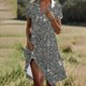 thumbnail image 2 of Vestido Corto de Manga Larga para Mujeres Brillante Impresión Cuello en V Suelto Cómodo, Vestido de Moda de Malla para Fiesta Y Ocasional, 2 of 7