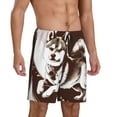 thumbnail image 2 of Tideii Vintage Husky Dog Print Men's Short Pajama Pants, Elastic Pocket Summer Pajama Pants Sleepwear, Lounge Pants-Medium, 2 of 6