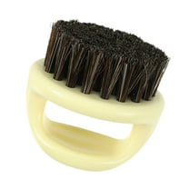 Vocoste Face Beard Bristles Brush Men's Pocket Beard Brush with Handle Beige