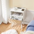 thumbnail image 3 of Algherohein Set of 2 Rattan White Finish Wood Nightstands 1 Drawer with Socket USB for Bedroom,Adult, 3 of 8