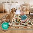thumbnail image 4 of ODIKA 3'x5' Ultra-Soft Throw Mat, Orange Burnt Retro Swirl Abstract Border Decorative Creamy Wavy None Washable, Bare feet friendly, Easy Care Indoor rug for Bedside, Vanity, 4 of 7