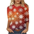 thumbnail image 2 of Cadancy Christmas T Shirts for Women 3/4 Sleeve Sparkly Xmas Graphic Party Blouses Plus Size Crewneck Pullover Casual Tops Holiday Funny Fashion Outfits 2025, 2 of 5