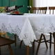 thumbnail image 2 of Nvzi Mantel cuadrado pequeño con bordado de flores de encaje blanco crema, rústico, para bodas, fiestas, hogar, cocina, mesita de noche, 55 x 55 pulgadas, 2 of 5
