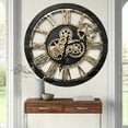 thumbnail image 5 of THE GEARS CLOCK Wall Clock with Real Moving Gears AM-LI_ 24 in Round Vintage-Black, 5 of 9