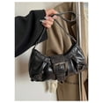 thumbnail image 2 of Bolso de mano Verdusa Y2k con hebilla gótica, punk hobo, cuero negro, 2 of 6